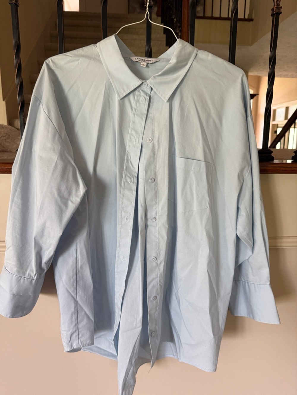 Liverpool Pale Blue Women’s Button-Up Shirt.   NWOT